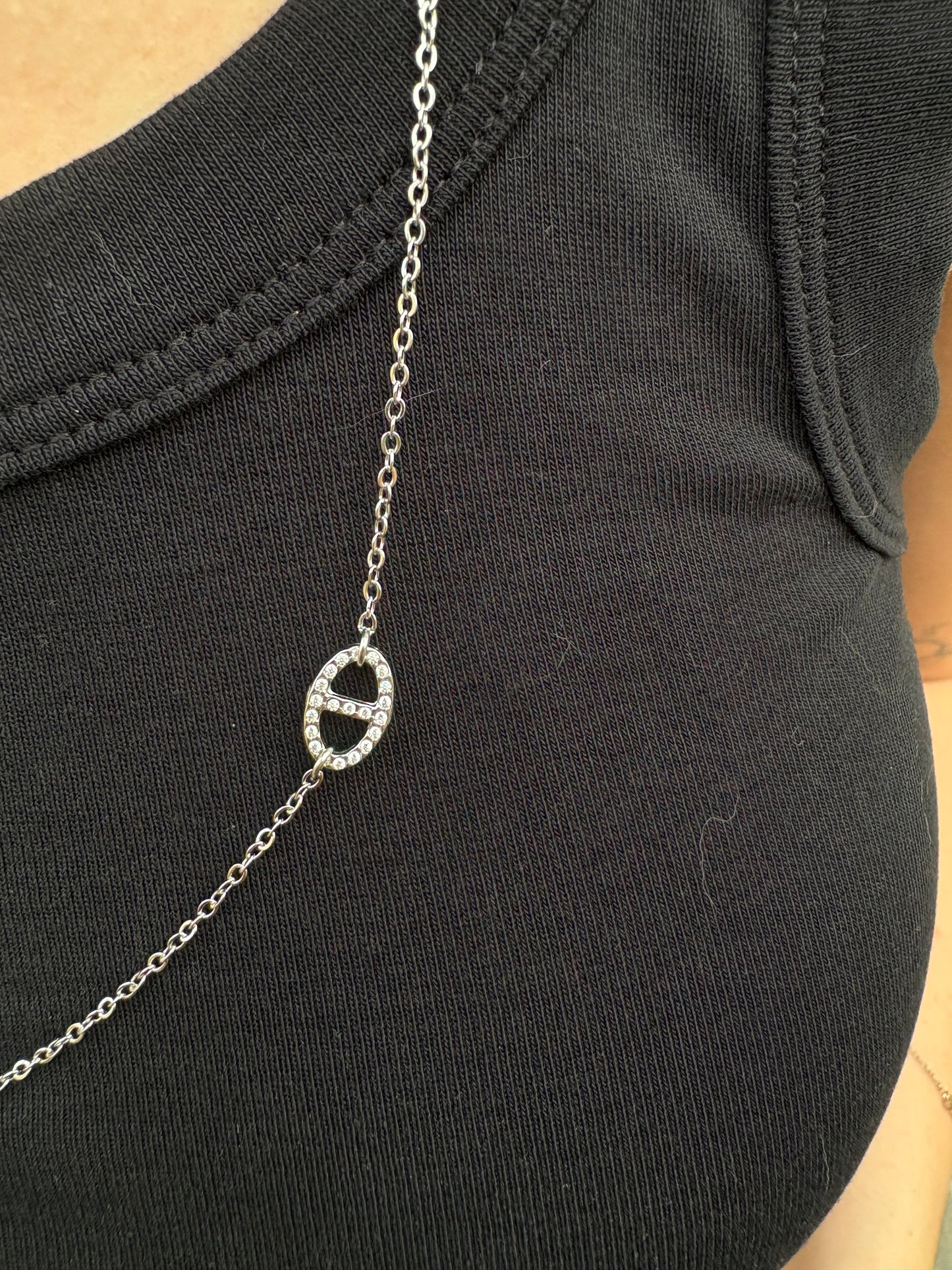Collier Sautoir Serena - Maillons Ovales & Strass