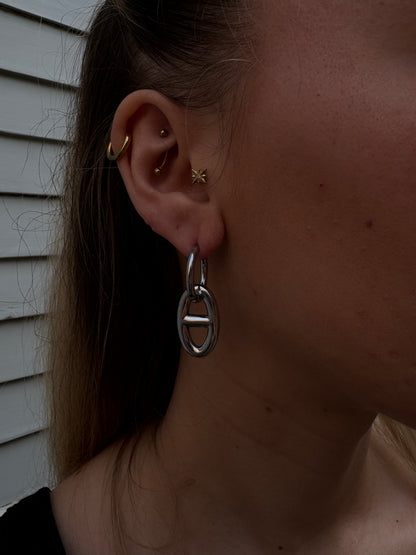 Boucles d'oreilles Romy - Anneau et Maillon Pendant
