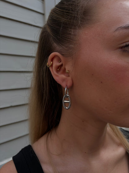 Boucles d'oreilles Romy - Anneau et Maillon Pendant