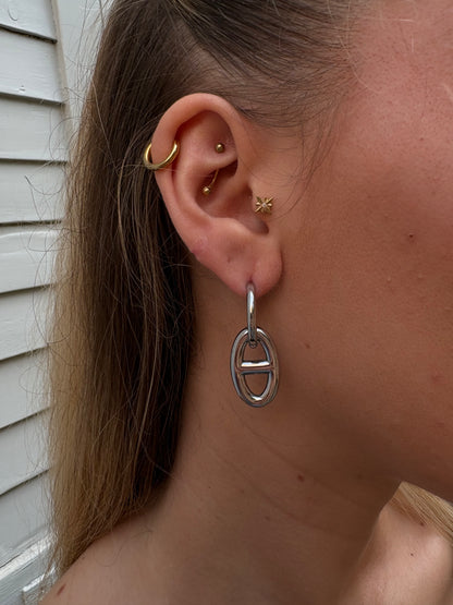 Boucles d'oreilles Romy - Anneau et Maillon Pendant