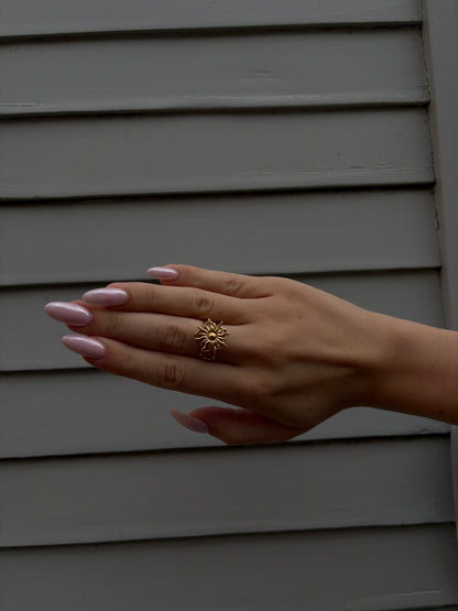 Bague Anti-Stress Soleia - Soleil Rotatif Ajustable