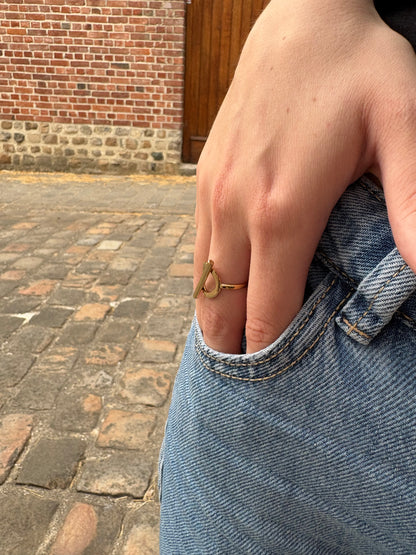 Bague Ajustable Mia - Fermoir en T Doré
